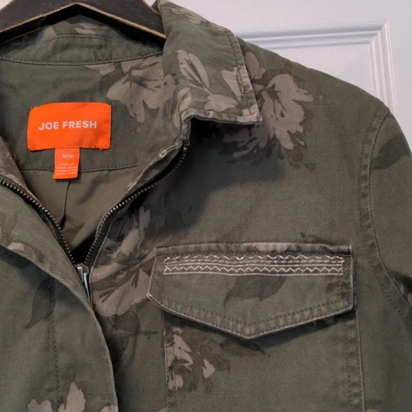 Joe Fresh Olive Green Floral Utility Jacket - Picture 2 of 7